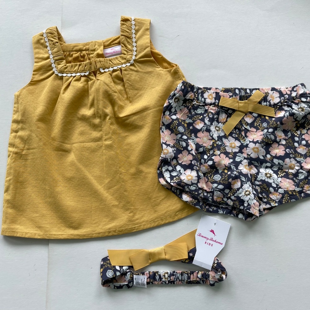 NEW Tommy Bahama Kids 3 pc Shorts set Girls 3T - Picture 9 of 12